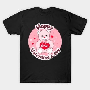 Happy valentines day cute Teddy Bear art T-Shirt